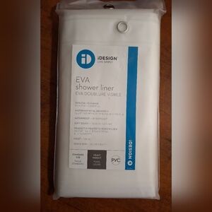 iDesign Ecopreme 72" x 72" White Soft Shower Curtian Liner EVA 14752